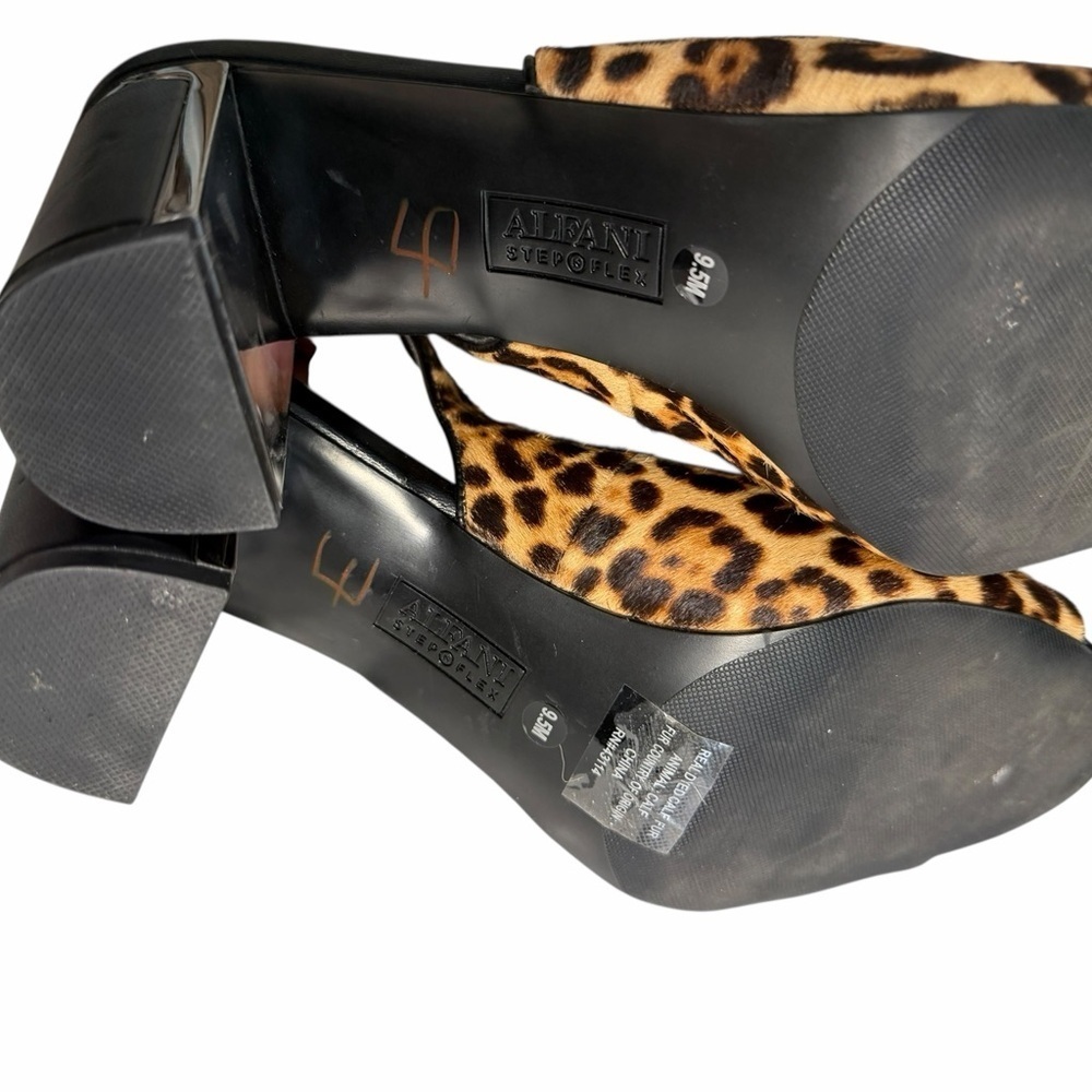 Alfani Flors Calf Hair Animal Print Slingback Heels Sz 9.5 - Picture 10 of 13
